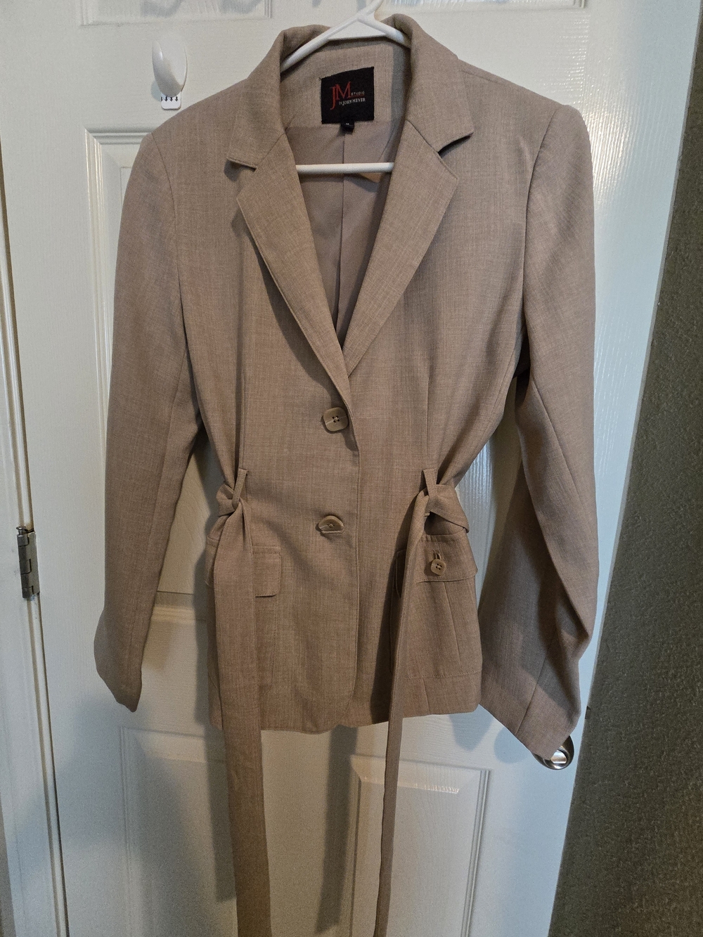 JM Collection Women's Taupe Tie-Waist Blazer Jacket